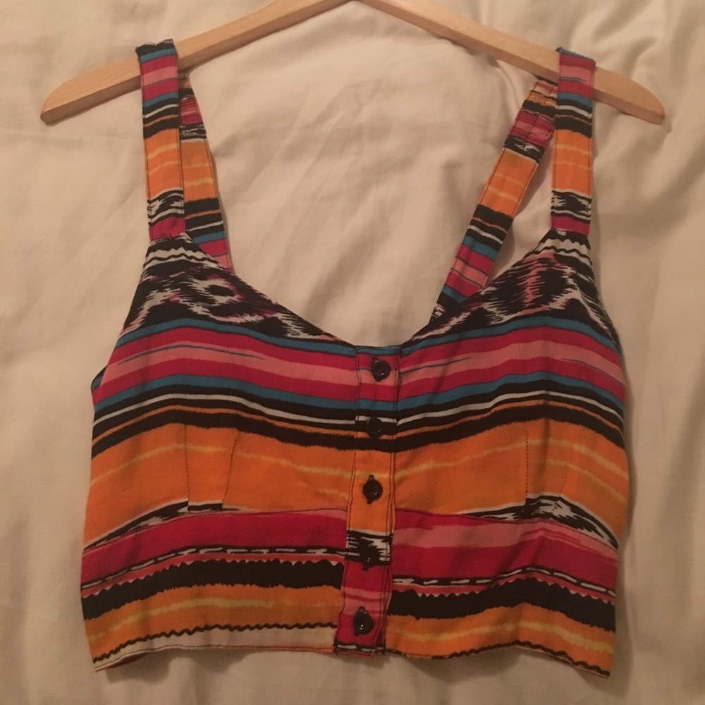 Aztec/tribal print crop top