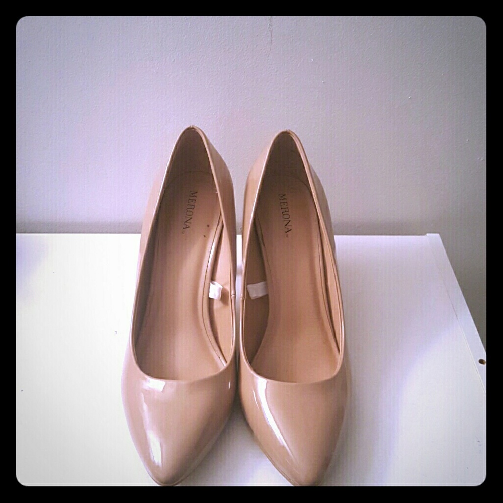 Cream Patten Leather Heels