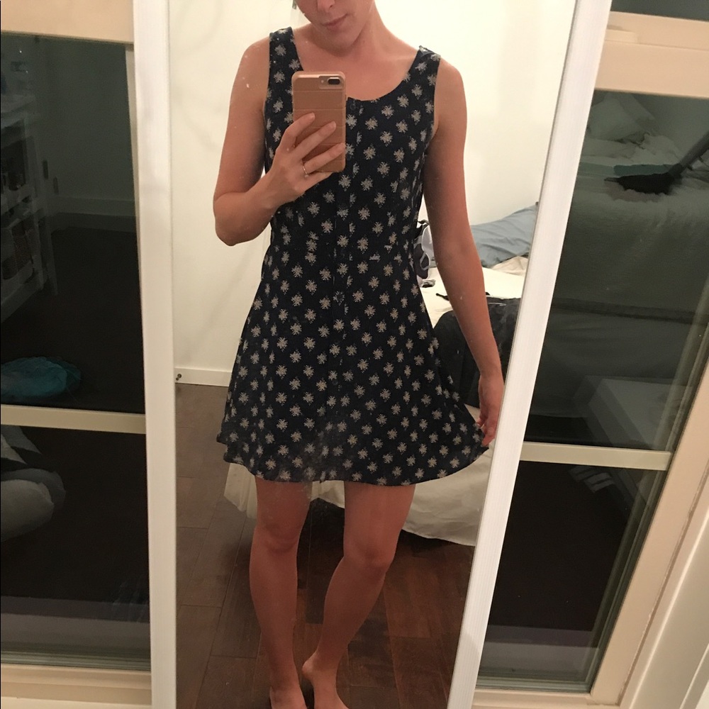 Adorable Patterned Navy Blue Cross Cross Dress