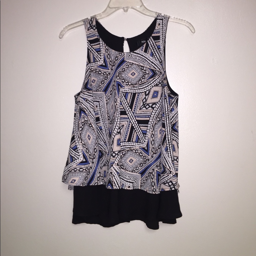 Tribal pattern, double layered sheer tank
