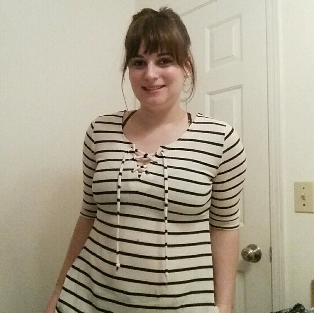 Cute Target brand white and black stripped