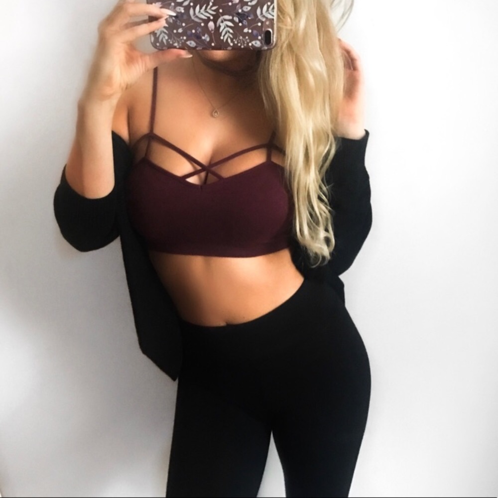 Burgundy Strappy Bralette