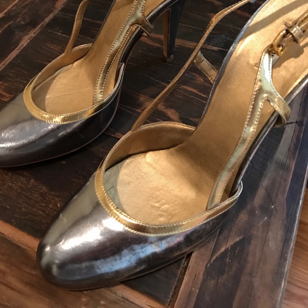 100% Authentic Miu Miu Metallic Heels - image 5