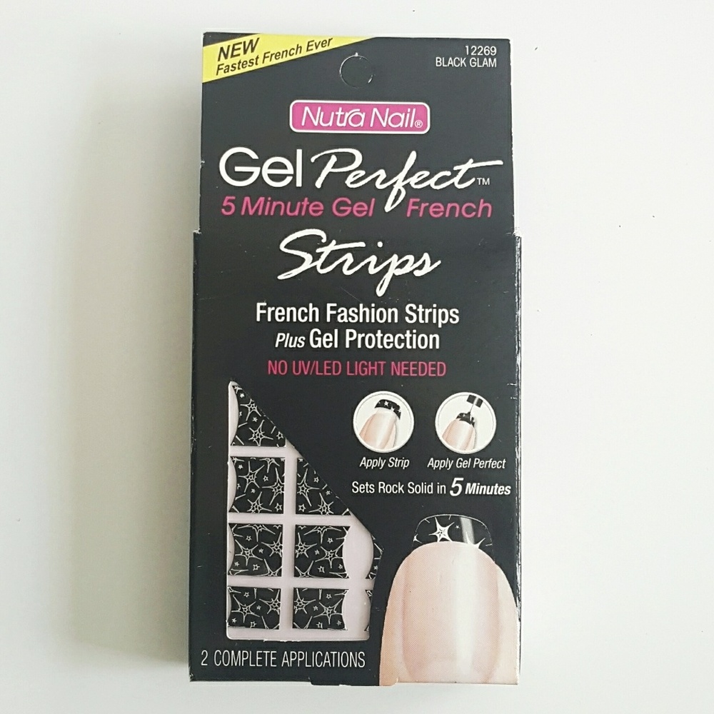 Nutra Nail Gel French Nail Strips - Black Glam