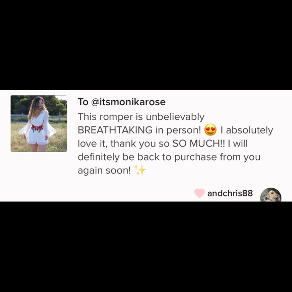 💗ONLY 1 LEFT💗 Rose Embroidered White Romper - Picture 6 of 7