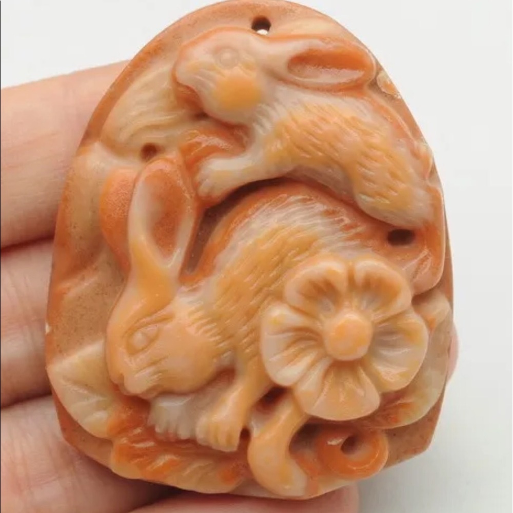 Women’s Jade "Nephrite" Rabbit Amulet Feng Shui