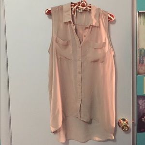 Chiffon button tank