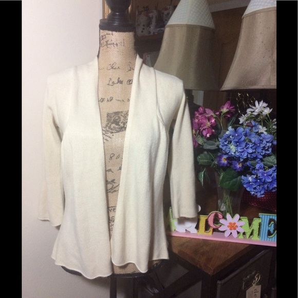 New York & Company Sweaters - New York & Company Cream Open Cardigan
