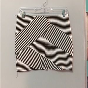 Striped body con skirt