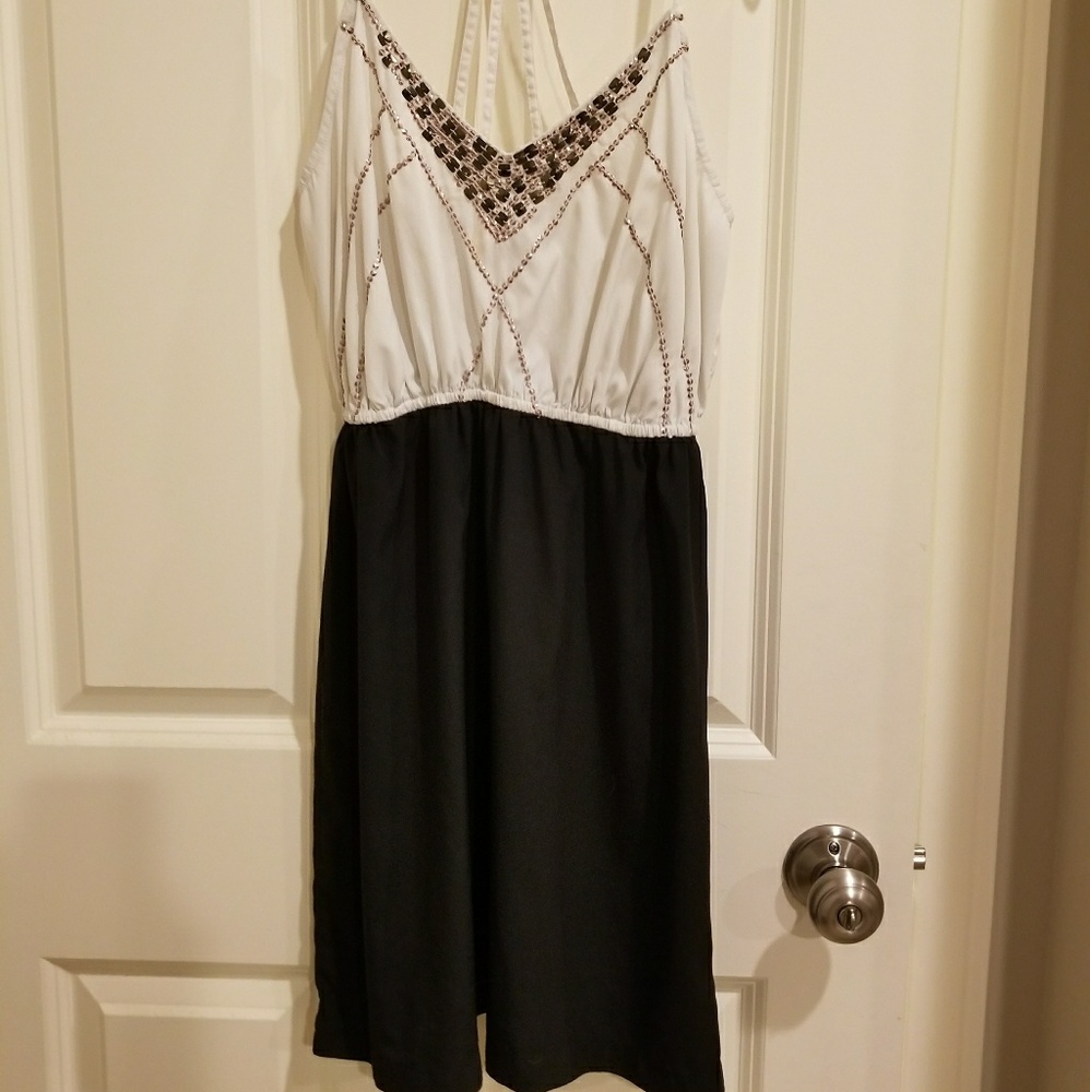 Ecote embellished t-strap dress