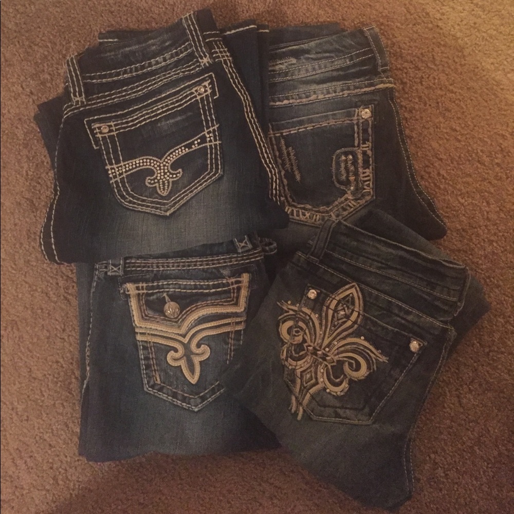 Two miss me, and two rock revival jeans