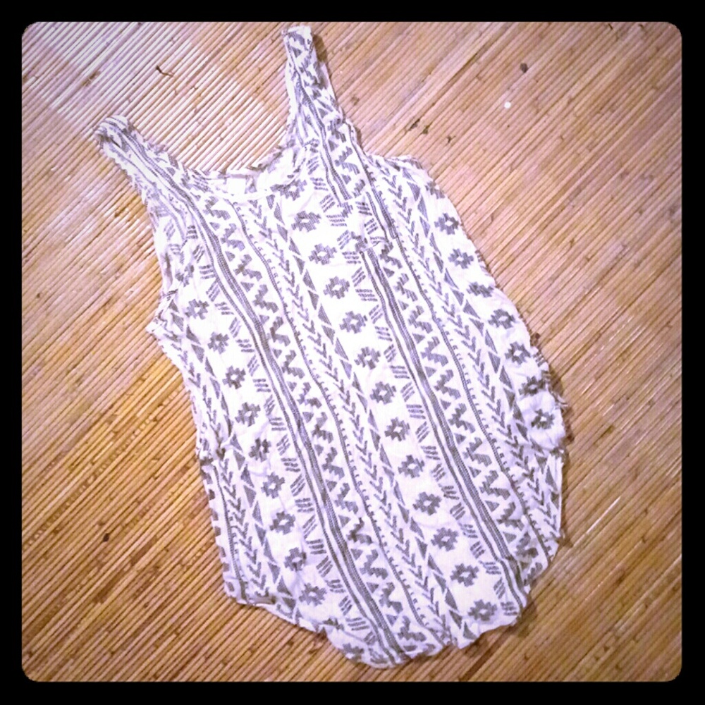 Mahina white tribal tank top