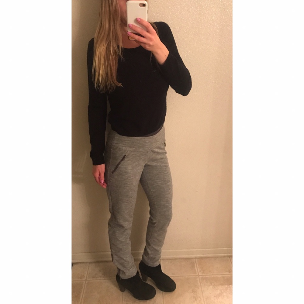 Light gray dress pants with zippers
