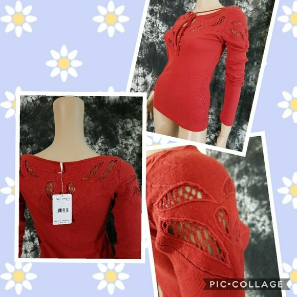 NWT Free People Embroidered Yoke Stretch Cotton S - Picture 3 of 4