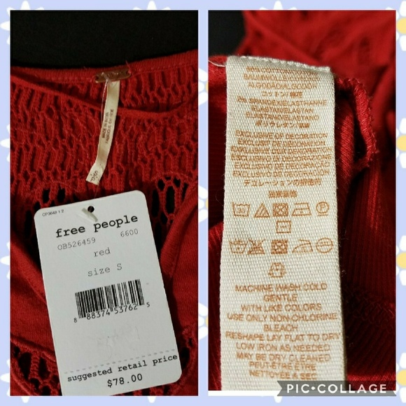 NWT Free People Embroidered Yoke Stretch Cotton S - Picture 4 of 4