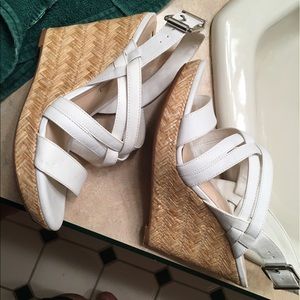 Jessica Simpson White Wedges