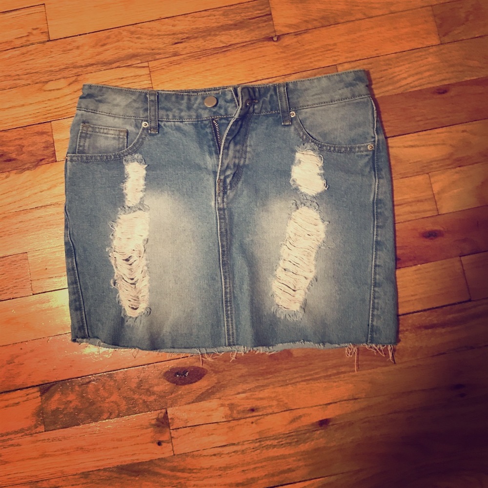 Mini denim skirt