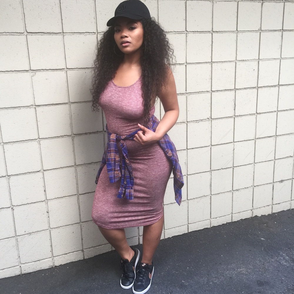 1 SMALL LEFT! Ribbed Tank Dress