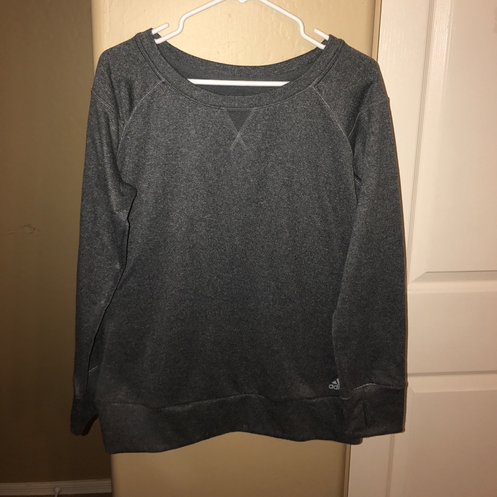 Gray adidas crew neck sweatshirt