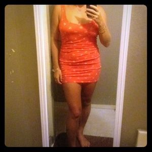 Volcom Orange Floral Bodycon Dress