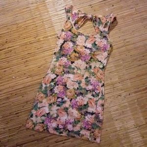 Open Back Floral Bodycon Dress