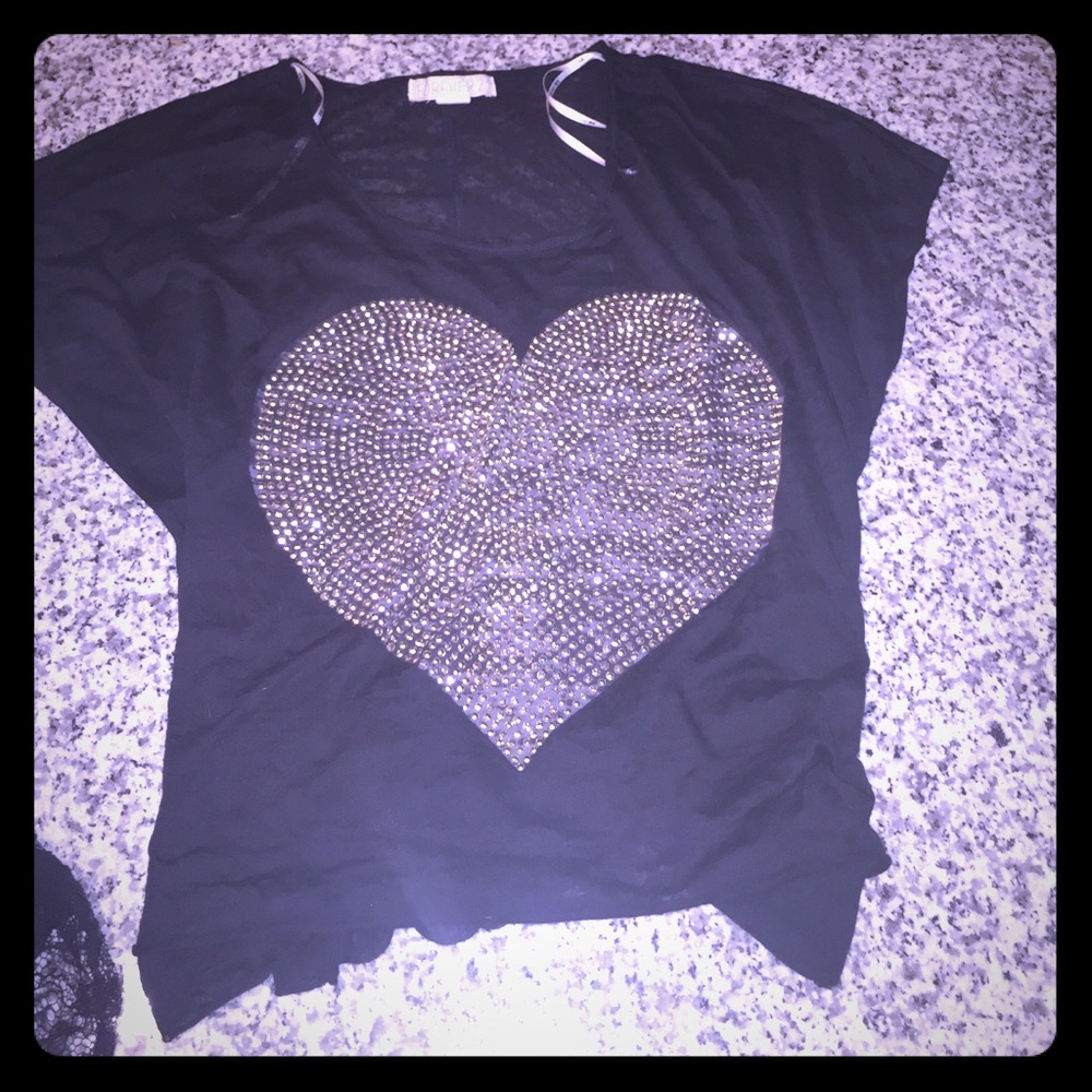 Rhinestone heart top