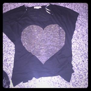 Rhinestone heart top