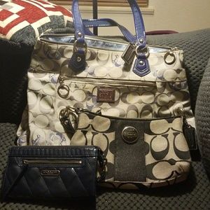 Coach set blue and black