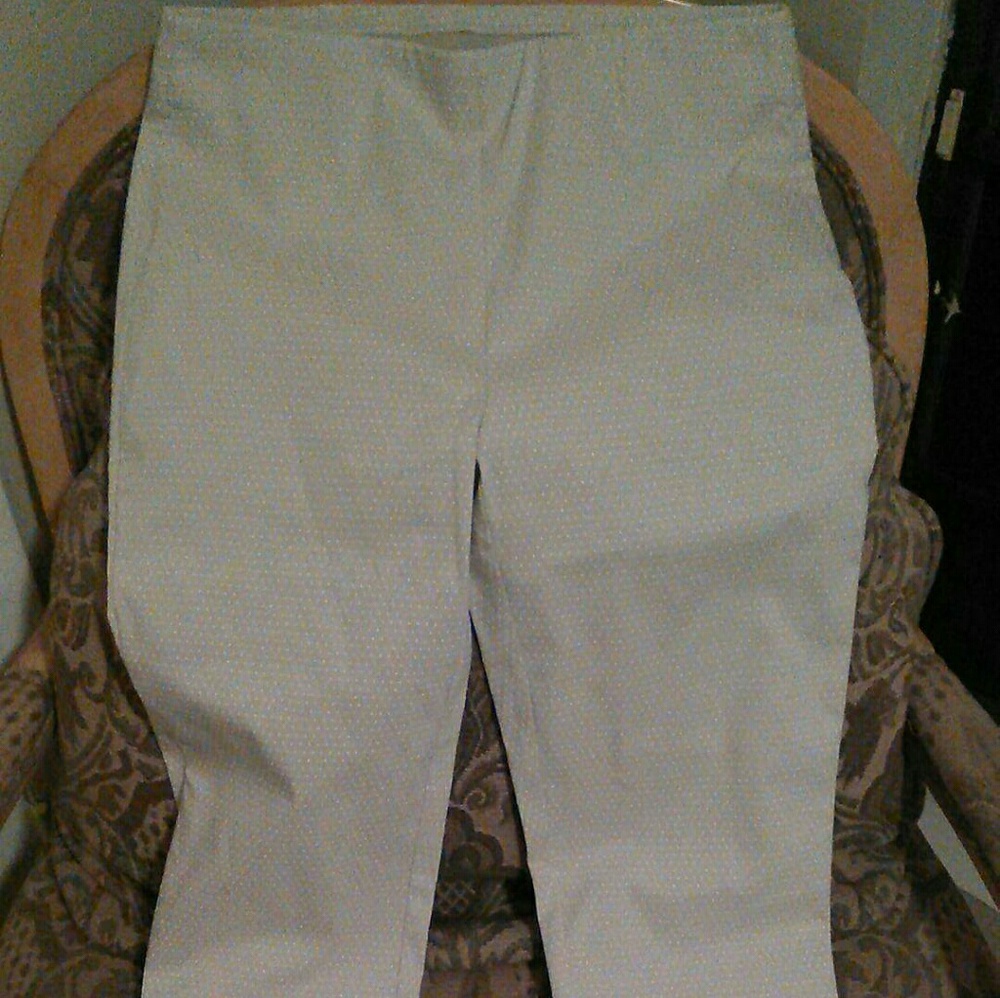 Women's size 0.5 cream and white polka dot pants