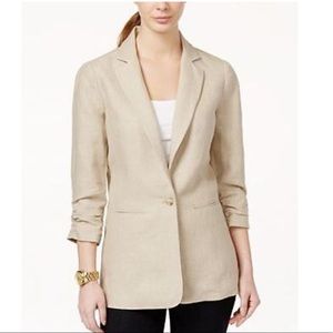 Michael Kors Linen Notch Collar Blazer