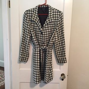 Evan Picone spring coat Tweed sz 14 lined navy