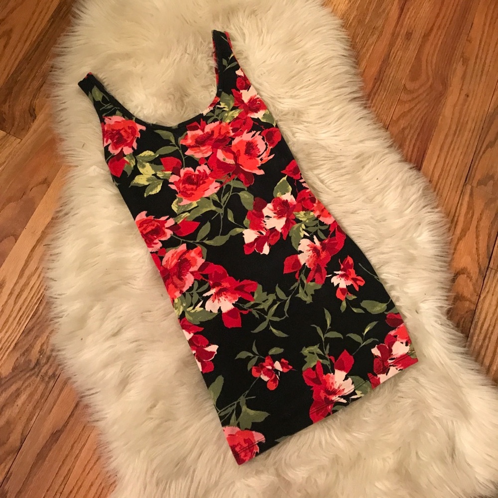 Floral Rose Print Bodycon
