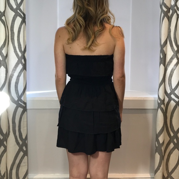 Ruffled Mini Black Dress - Picture 4 of 5