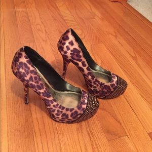 Leopard and gem heels