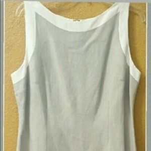 Loft summer gray & white trim office dress size 14