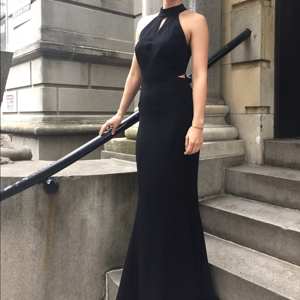 Black crepe formal gown