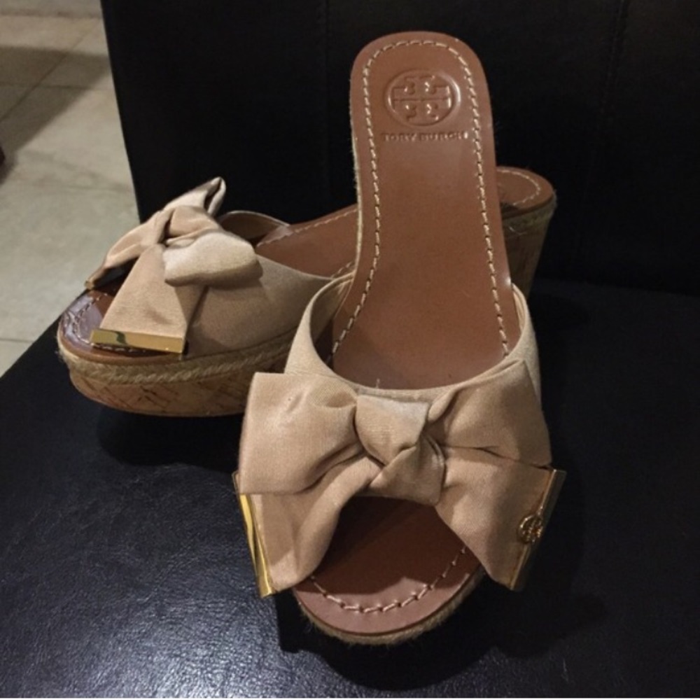 Tory Burch - Penny Grosgrain cork wedge