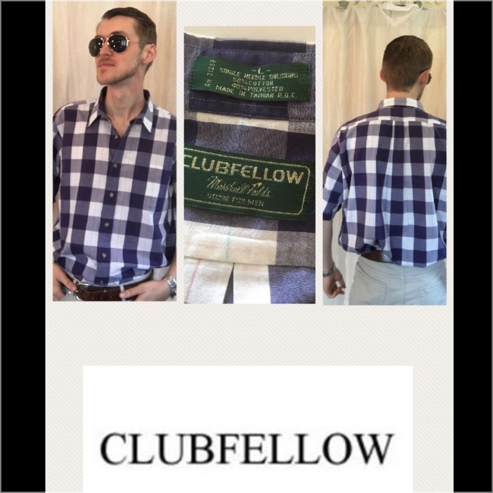 Clubfellow Blue/White ShortSleeve Spring Golf ⛳️ L