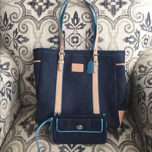 Coach Tote Bag with Matching Wristlet