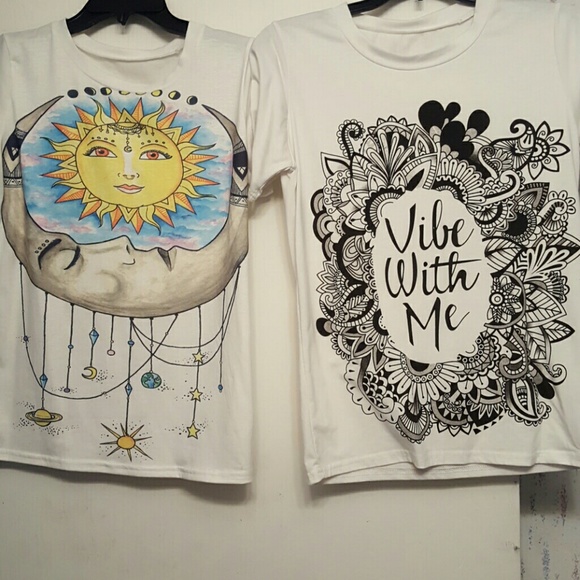 "Sun&Moon"  &  "VibeWithMe" tees - Picture 1 of 1