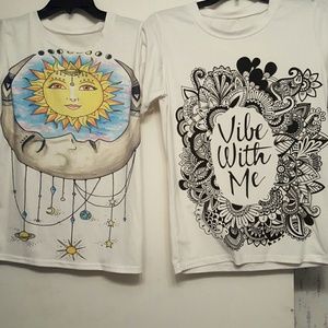 "Sun&Moon"  &  "VibeWithMe" tees