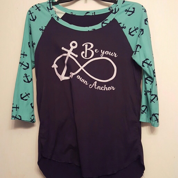 "BE YOUR OWN ANCHOR" baseball tee - Picture 1 of 2