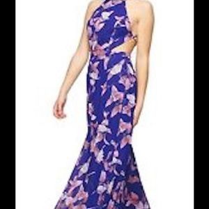 Fame and Partners Dress Floral Print Open Back NEW