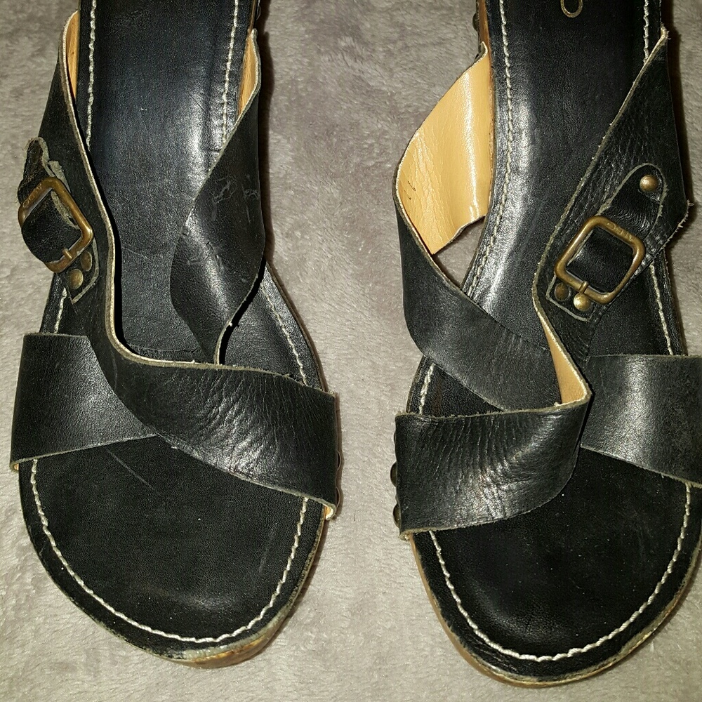 Aldo wooden heel wedge  sandals