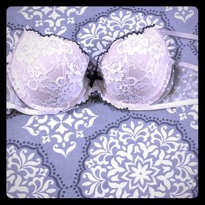 VS White/Cream Lined Demi Angel Bra 32D