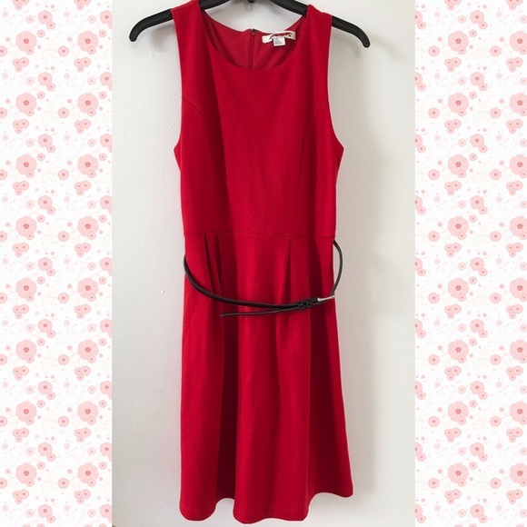 Dresses Sleeveless Red Dress With Belt Poshmark