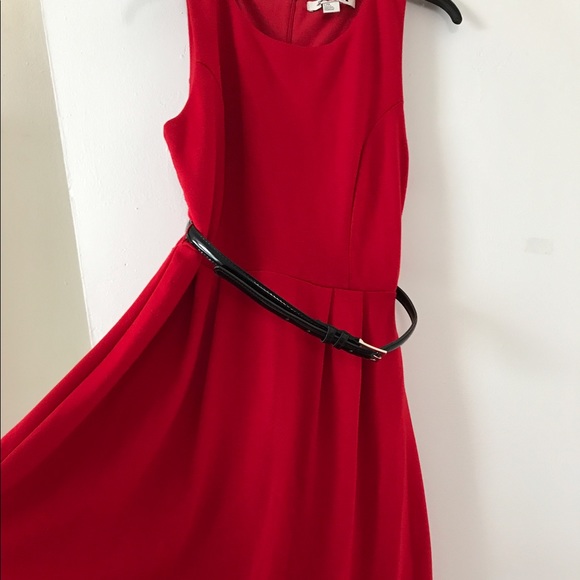 Dresses Sleeveless Red Dress With Belt Poshmark