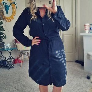 Black shirt dress
