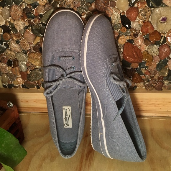 Grasshopper Shoes - Grasshoppers Blue Canvas Wedge Size 11 NWOT