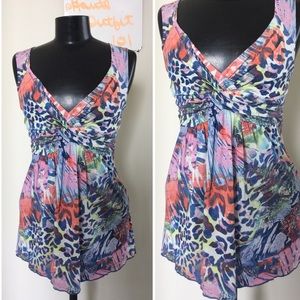 Boston Proper Twist-front Print Top